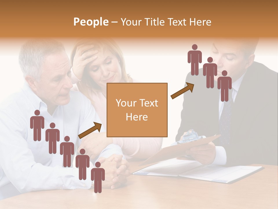 A Couple Of People Sitting At A Table PowerPoint Template