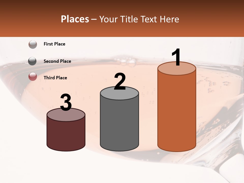 A Glass Of White Wine With A Brown Label On It PowerPoint Template