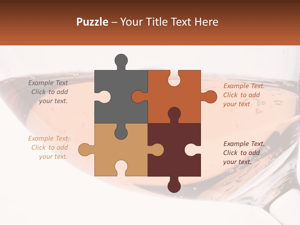 A Glass Of White Wine With A Brown Label On It PowerPoint Template