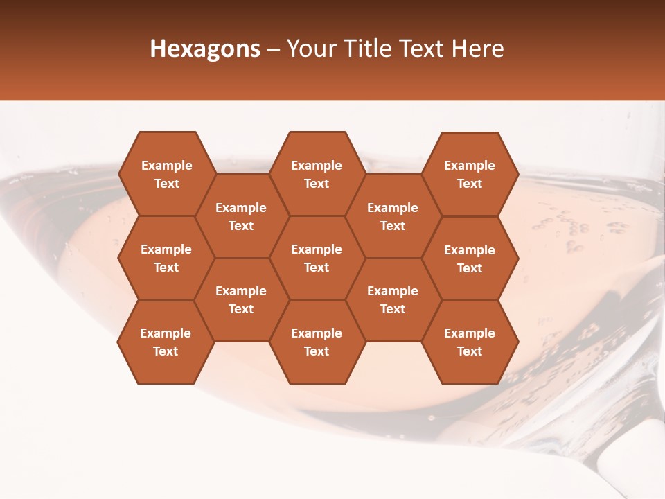 A Glass Of White Wine With A Brown Label On It PowerPoint Template