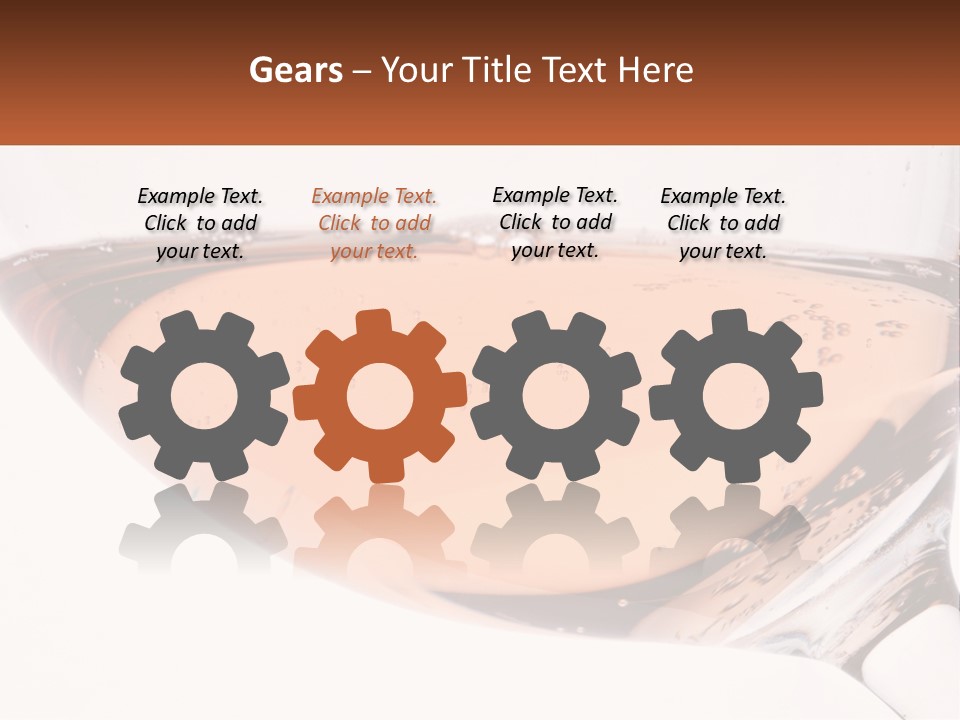 A Glass Of White Wine With A Brown Label On It PowerPoint Template