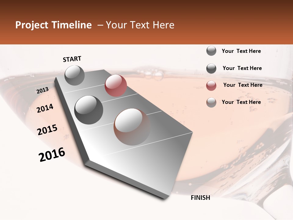 A Glass Of White Wine With A Brown Label On It PowerPoint Template