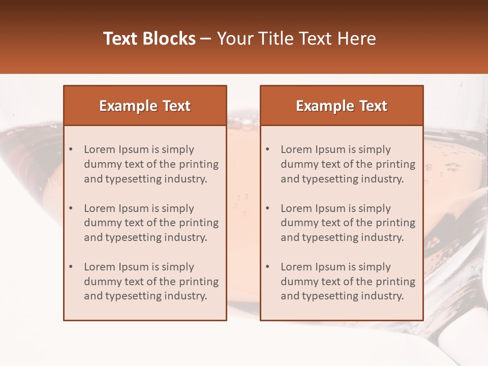 A Glass Of White Wine With A Brown Label On It PowerPoint Template