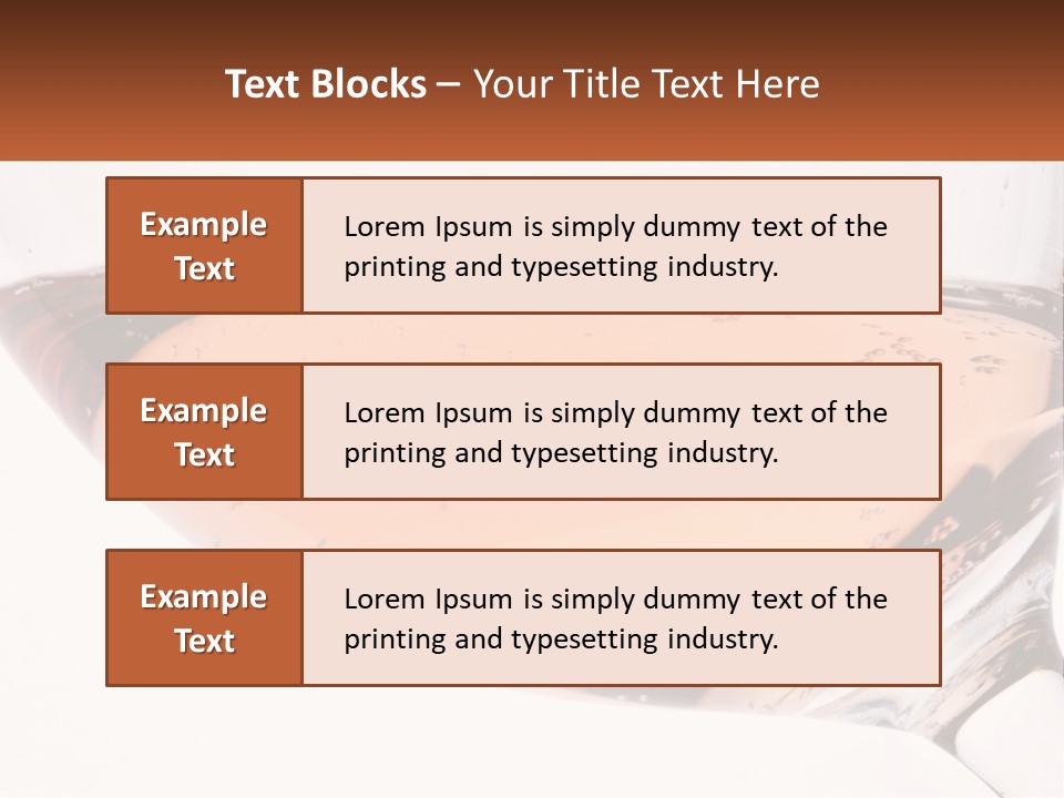 A Glass Of White Wine With A Brown Label On It PowerPoint Template
