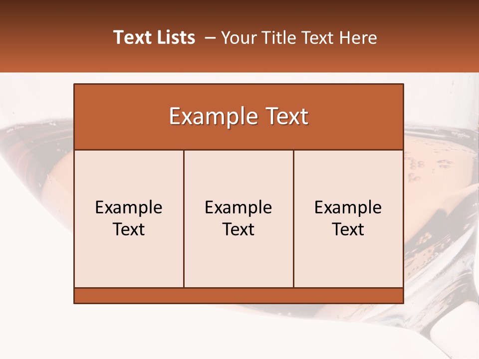 A Glass Of White Wine With A Brown Label On It PowerPoint Template