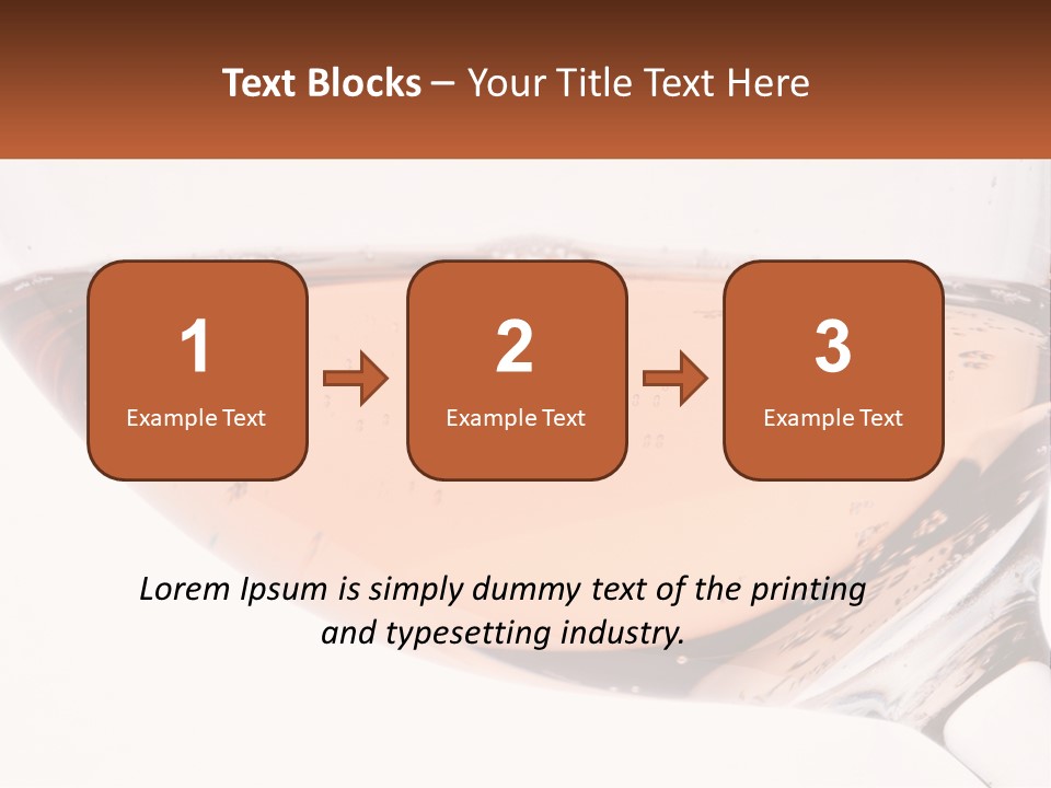 A Glass Of White Wine With A Brown Label On It PowerPoint Template