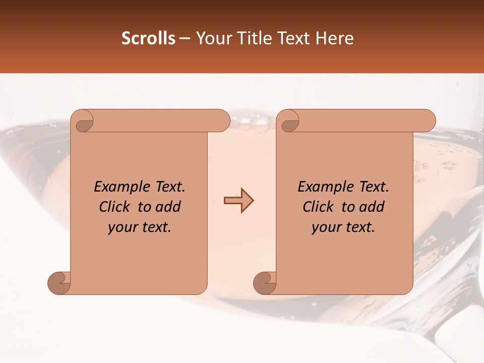 A Glass Of White Wine With A Brown Label On It PowerPoint Template