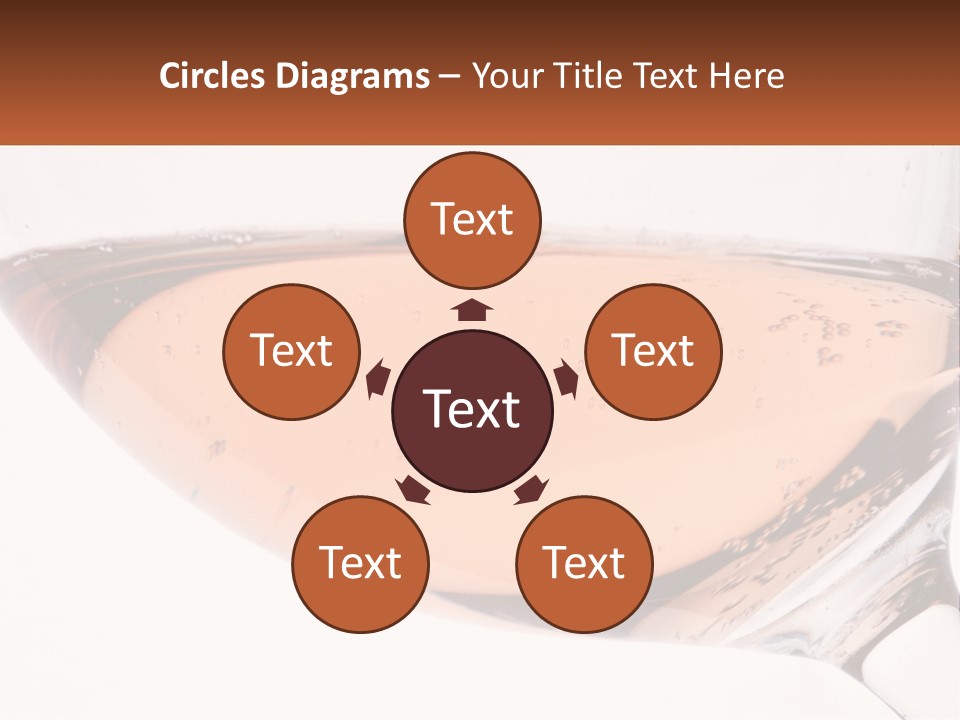 A Glass Of White Wine With A Brown Label On It PowerPoint Template