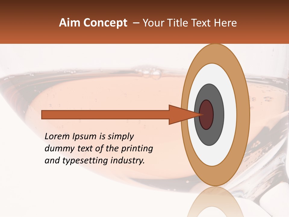 A Glass Of White Wine With A Brown Label On It PowerPoint Template