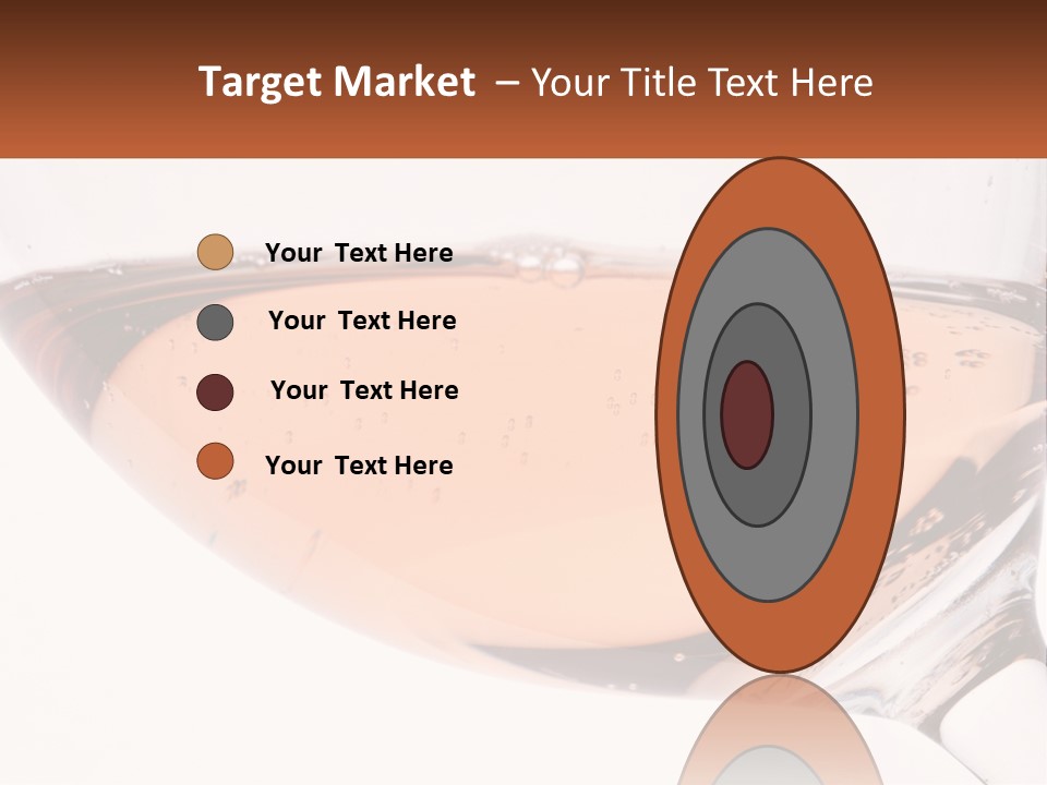 A Glass Of White Wine With A Brown Label On It PowerPoint Template