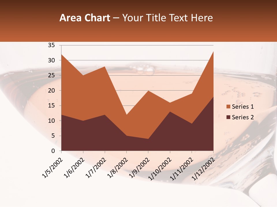 A Glass Of White Wine With A Brown Label On It PowerPoint Template