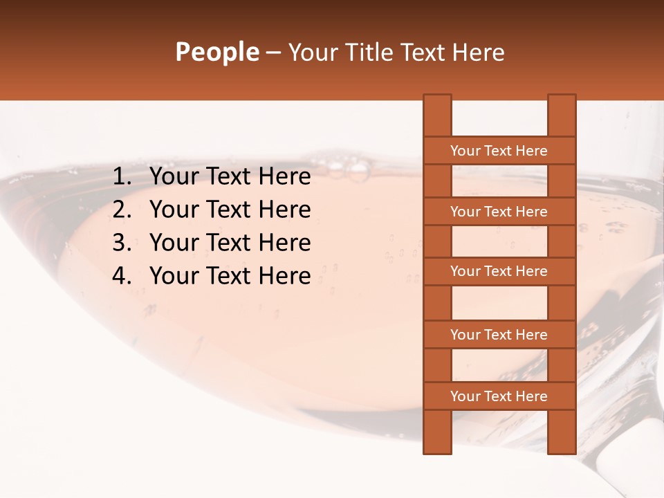 A Glass Of White Wine With A Brown Label On It PowerPoint Template