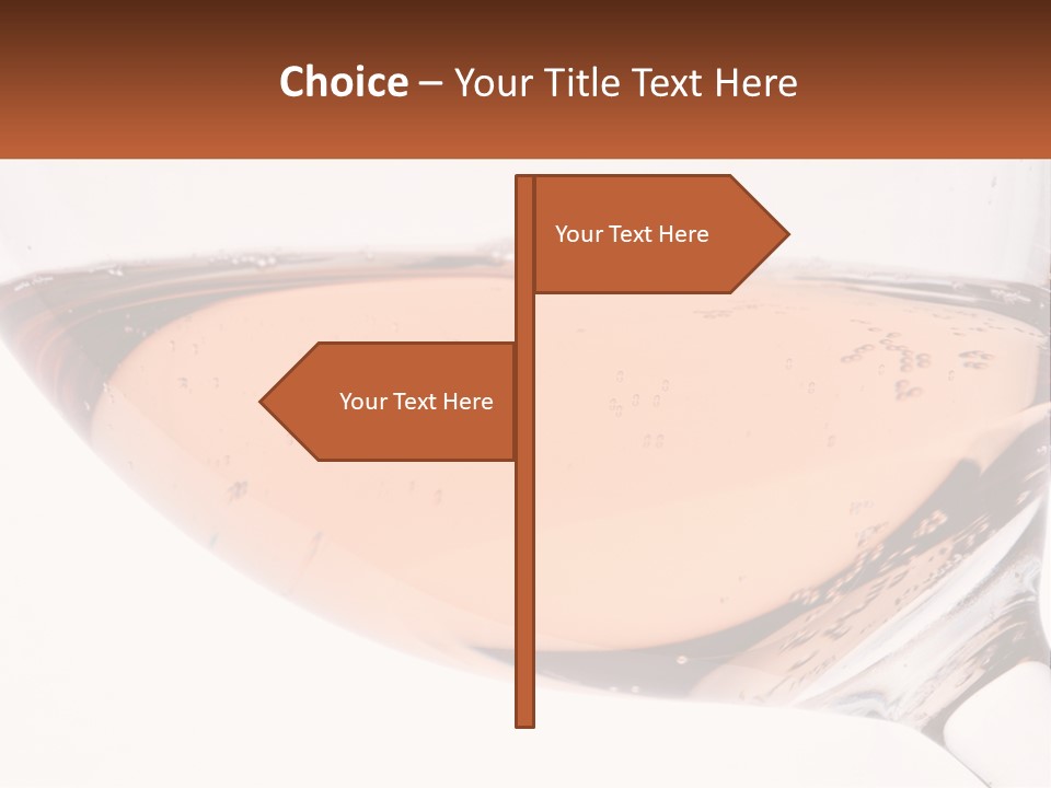 A Glass Of White Wine With A Brown Label On It PowerPoint Template
