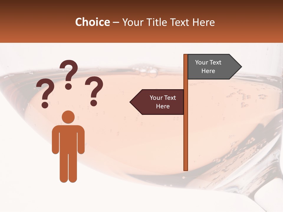 A Glass Of White Wine With A Brown Label On It PowerPoint Template