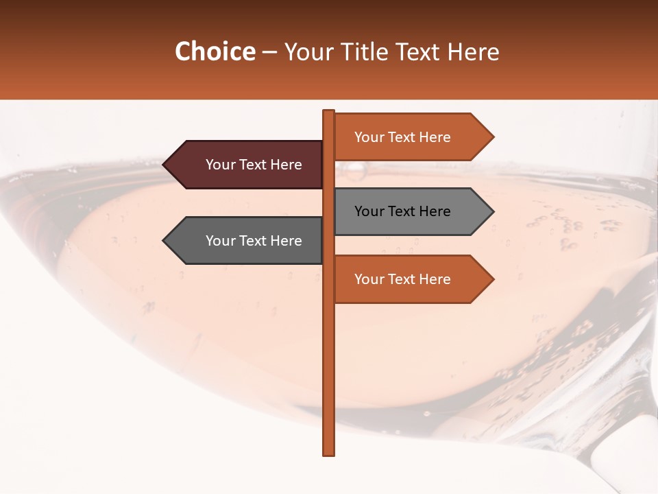 A Glass Of White Wine With A Brown Label On It PowerPoint Template