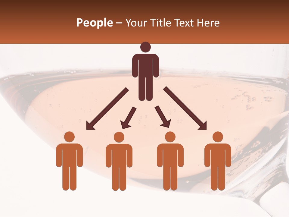 A Glass Of White Wine With A Brown Label On It PowerPoint Template