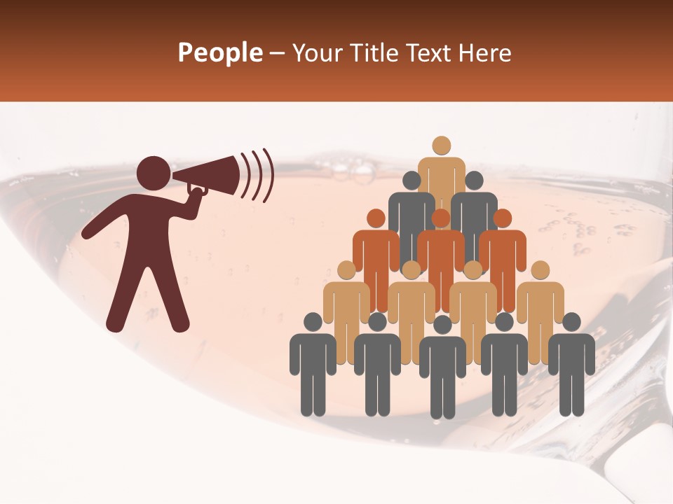 A Glass Of White Wine With A Brown Label On It PowerPoint Template