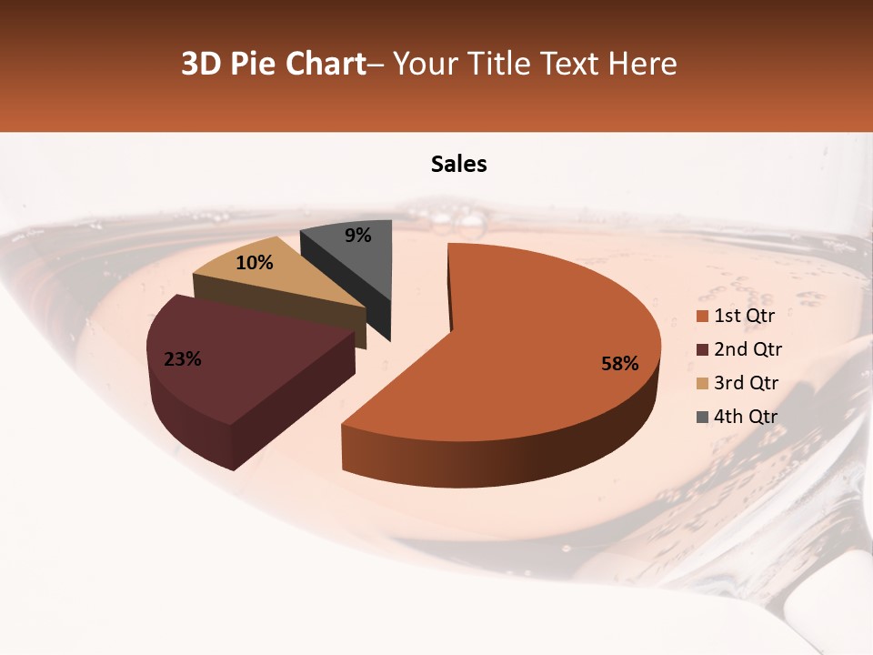 A Glass Of White Wine With A Brown Label On It PowerPoint Template