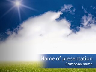 A Green Field With A Blue Sky In The Background PowerPoint Template