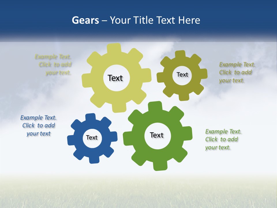 A Green Field With A Blue Sky In The Background PowerPoint Template