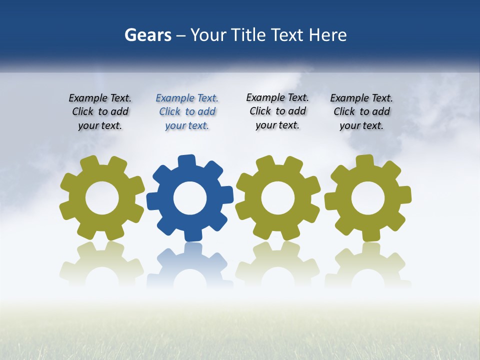 A Green Field With A Blue Sky In The Background PowerPoint Template