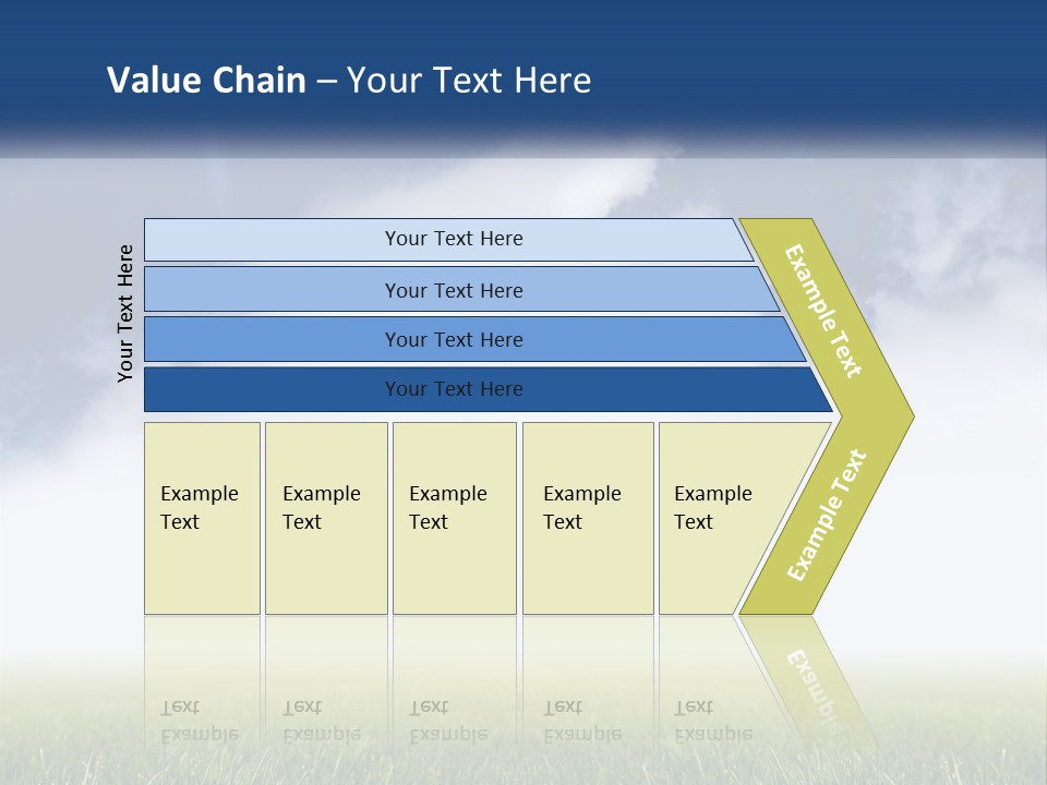 A Green Field With A Blue Sky In The Background PowerPoint Template