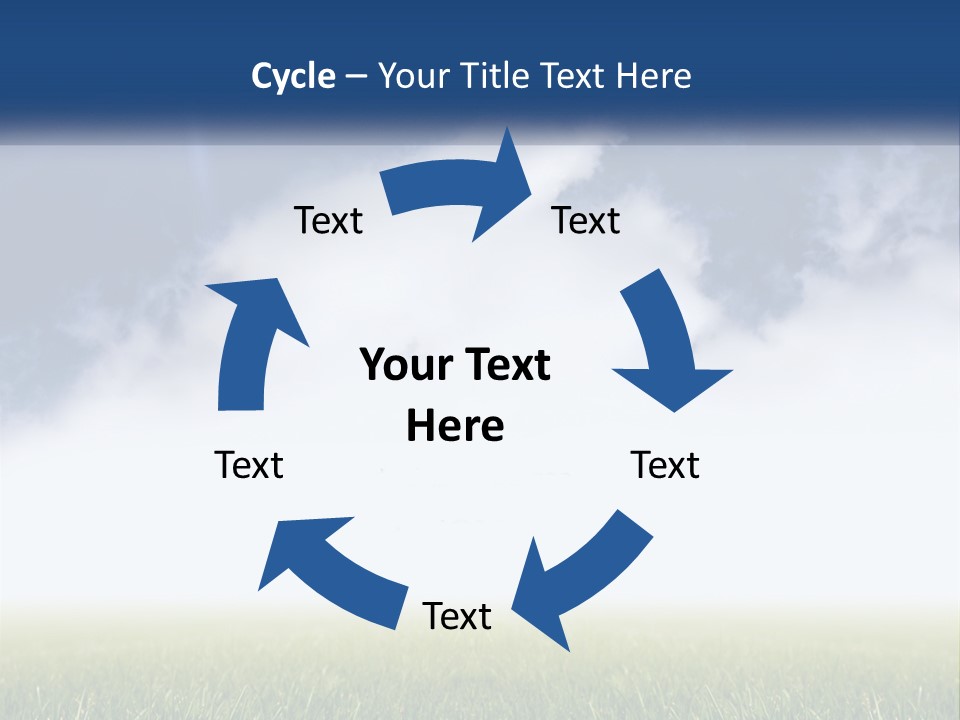 A Green Field With A Blue Sky In The Background PowerPoint Template