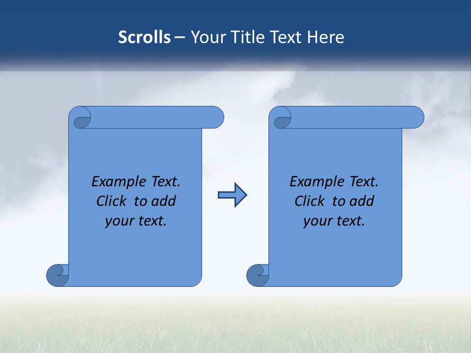 A Green Field With A Blue Sky In The Background PowerPoint Template