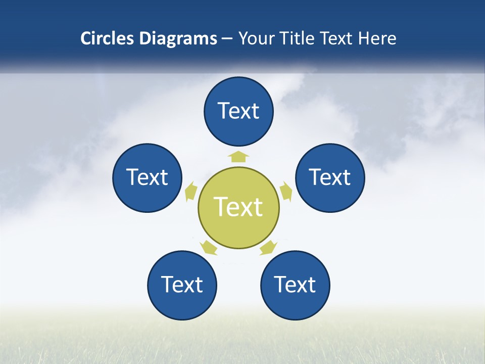 A Green Field With A Blue Sky In The Background PowerPoint Template