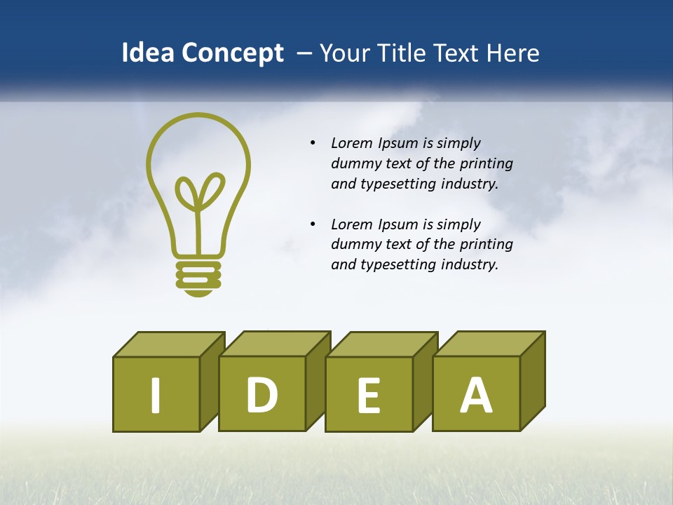 A Green Field With A Blue Sky In The Background PowerPoint Template