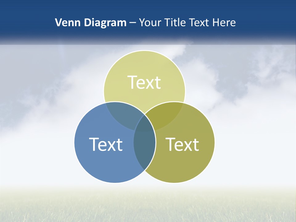 A Green Field With A Blue Sky In The Background PowerPoint Template