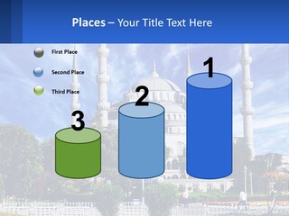 A Large White Building With A Blue Sky In The Background PowerPoint Template