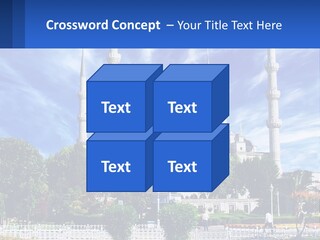 A Large White Building With A Blue Sky In The Background PowerPoint Template