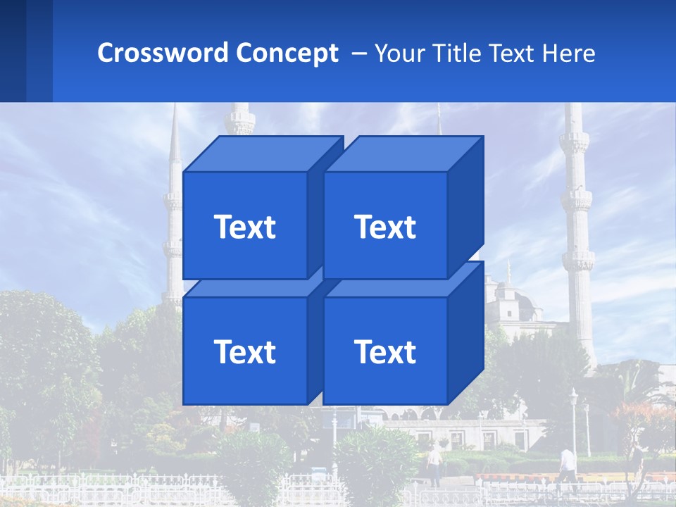 A Large White Building With A Blue Sky In The Background PowerPoint Template