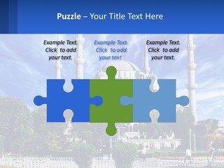 A Large White Building With A Blue Sky In The Background PowerPoint Template