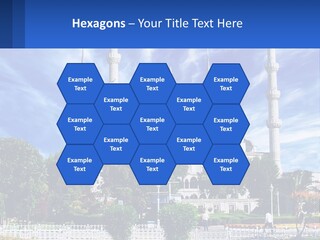 A Large White Building With A Blue Sky In The Background PowerPoint Template