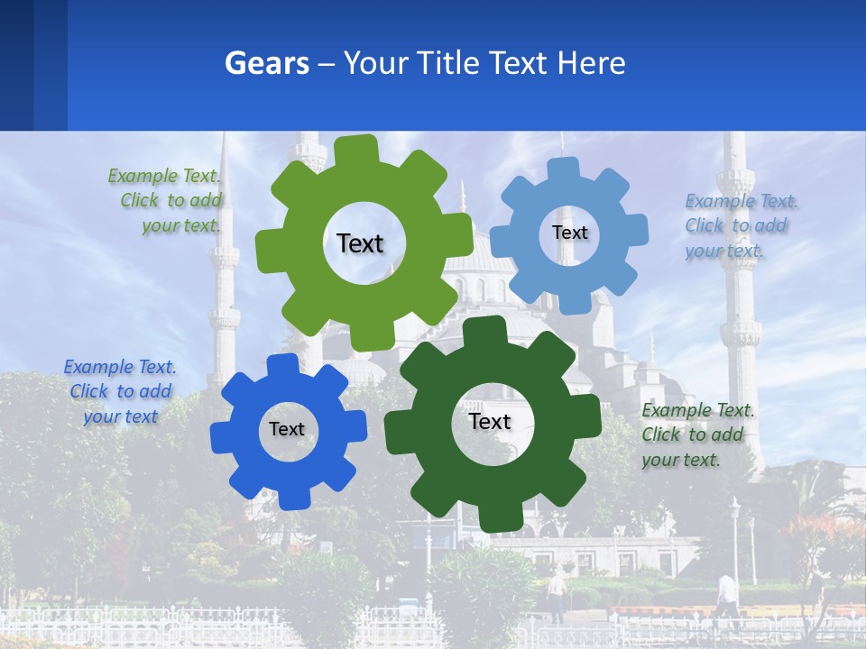 A Large White Building With A Blue Sky In The Background PowerPoint Template