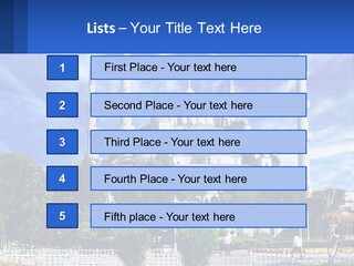A Large White Building With A Blue Sky In The Background PowerPoint Template