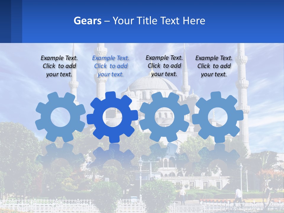 A Large White Building With A Blue Sky In The Background PowerPoint Template