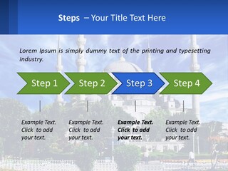 A Large White Building With A Blue Sky In The Background PowerPoint Template