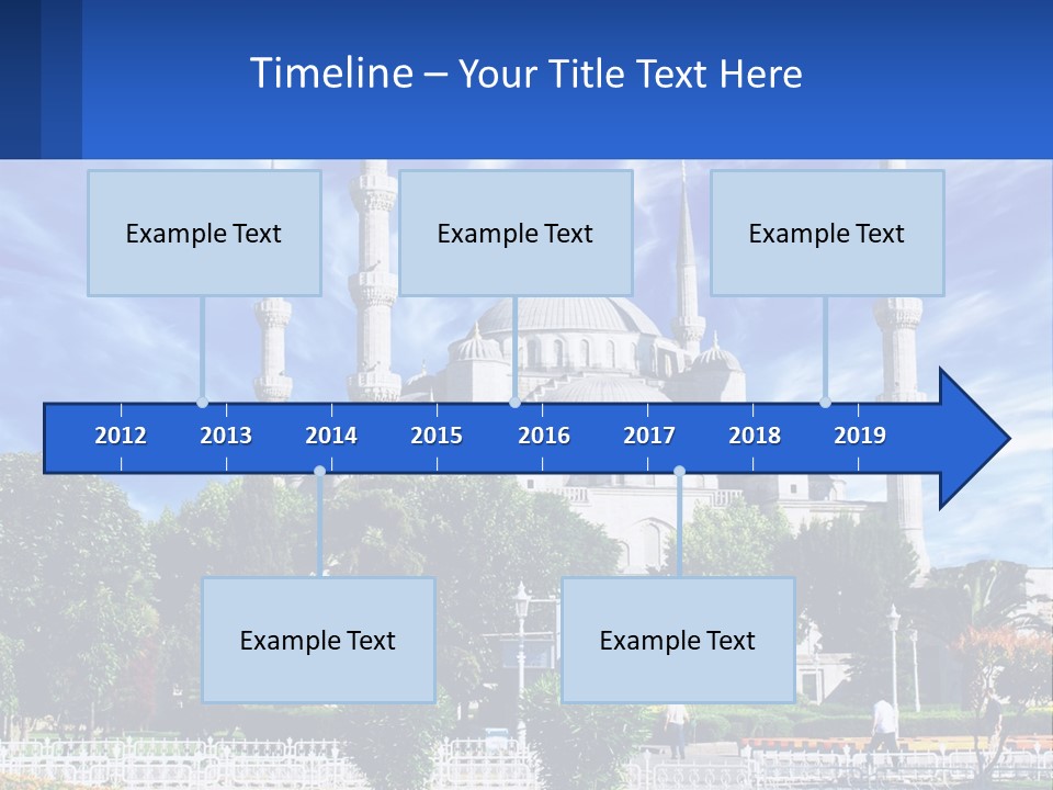 A Large White Building With A Blue Sky In The Background PowerPoint Template