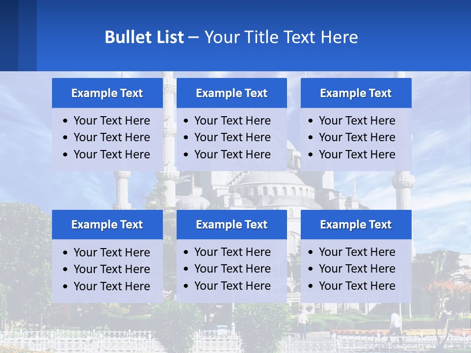 A Large White Building With A Blue Sky In The Background PowerPoint Template