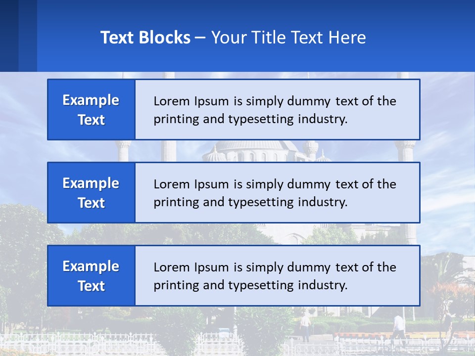 A Large White Building With A Blue Sky In The Background PowerPoint Template