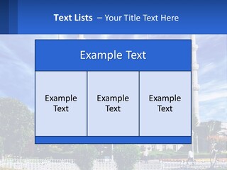 A Large White Building With A Blue Sky In The Background PowerPoint Template