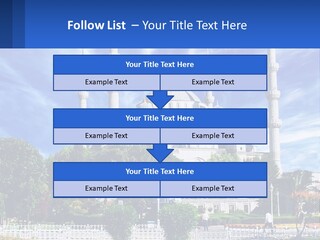 A Large White Building With A Blue Sky In The Background PowerPoint Template