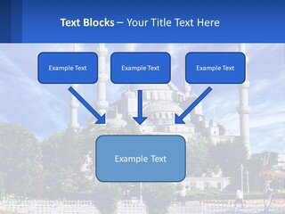 A Large White Building With A Blue Sky In The Background PowerPoint Template