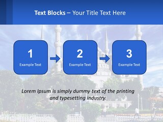 A Large White Building With A Blue Sky In The Background PowerPoint Template