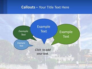 A Large White Building With A Blue Sky In The Background PowerPoint Template