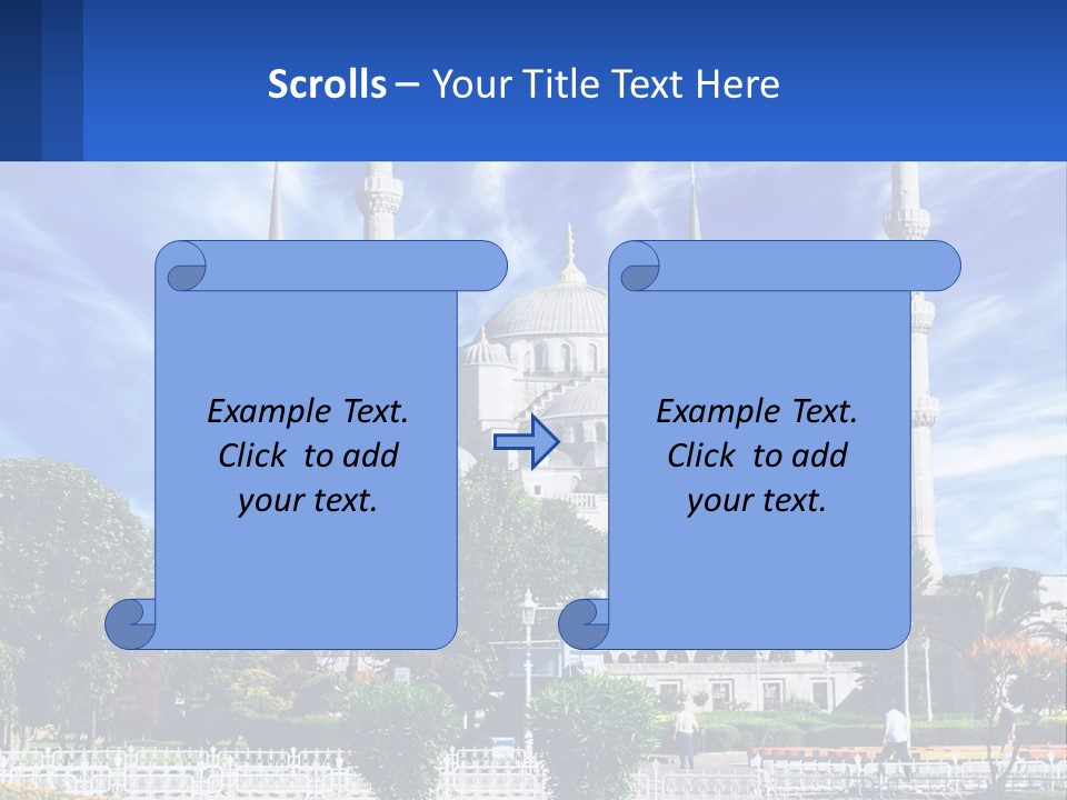 A Large White Building With A Blue Sky In The Background PowerPoint Template