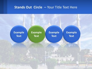 A Large White Building With A Blue Sky In The Background PowerPoint Template